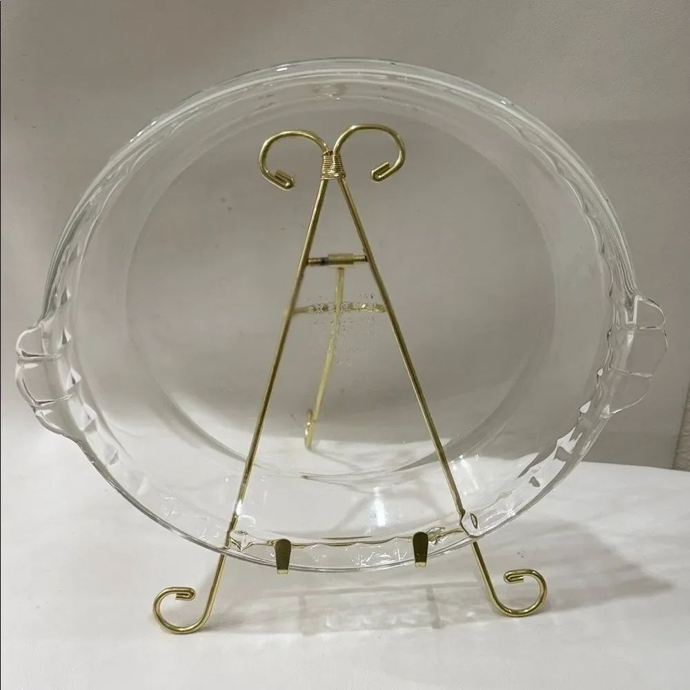 PYREX 9 1/2 In 229 Pie Clear Glass Oven Baking Serving Dish 24cm Corning NY USA